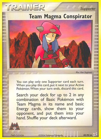 Team Magma Conspirator EX Team Magma vs Team Aqua Pokemon Card