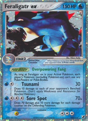 Feraligatr ex EX Unseen Forces Pokemon Card