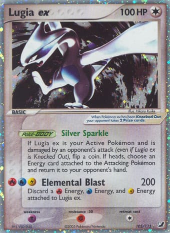 Lugia ex EX Unseen Forces Pokemon Card
