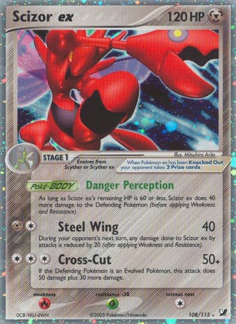 Scizor ex EX Unseen Forces Pokemon Card
