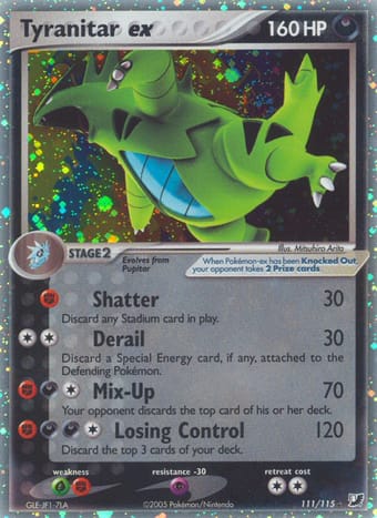 Tyranitar ex EX Unseen Forces Pokemon Card