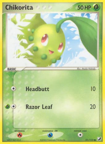 Chikorita EX Unseen Forces Pokemon Card