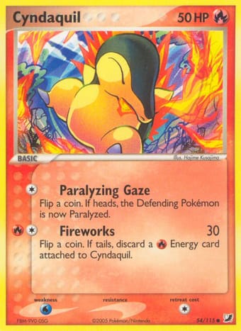Cyndaquil EX Unseen Forces Pokemon Card