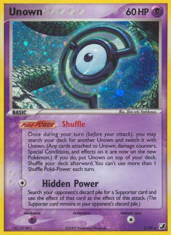 Unown EX Unseen Forces Pokemon Card
