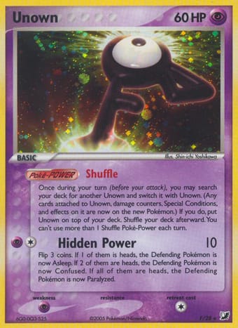 Unown EX Unseen Forces Pokemon Card