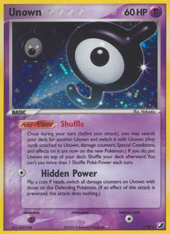 Unown EX Unseen Forces Pokemon Card