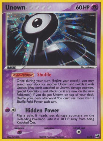 Unown EX Unseen Forces Pokemon Card