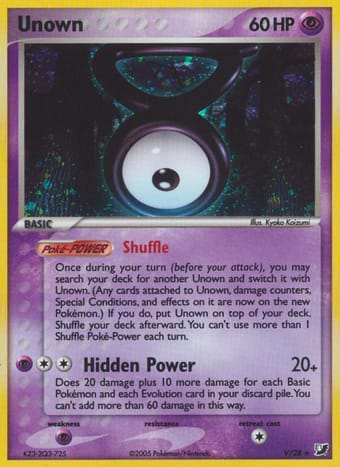 Unown EX Unseen Forces Pokemon Card