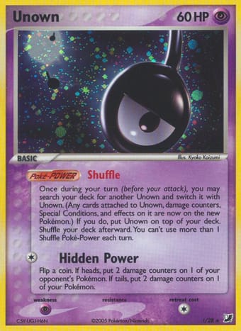 Unown EX Unseen Forces Pokemon Card