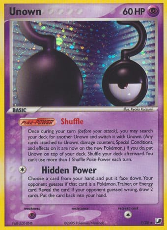 Unown EX Unseen Forces Pokemon Card