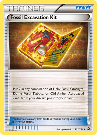 Fossil Excavation Kit Fates Collide Pokemon Card