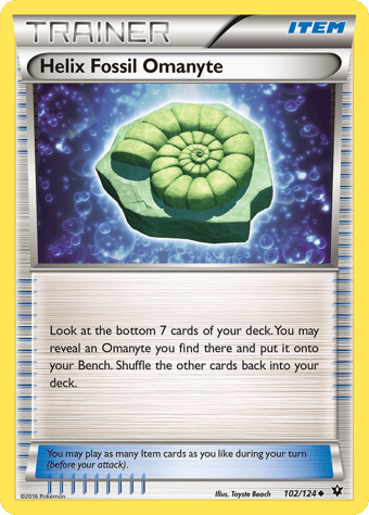 Helix Fossil Omanyte Fates Collide Pokemon Card