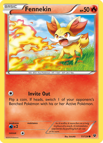 Fennekin Fates Collide Pokemon Card