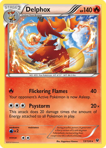 Delphox Fates Collide Pokemon Card