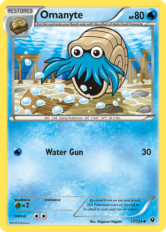 Omanyte Fates Collide Pokemon Card