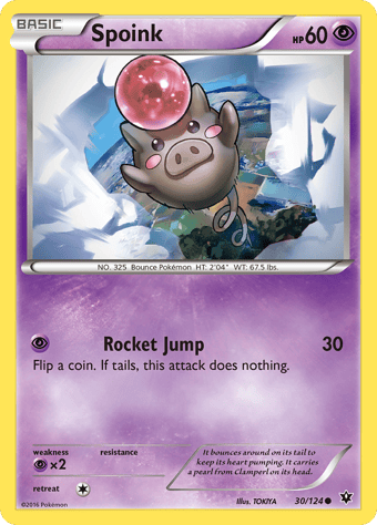 Spoink Fates Collide Pokemon Card