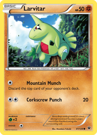 Larvitar Fates Collide Pokemon Card