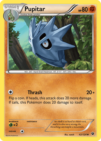 Pupitar Fates Collide Pokemon Card