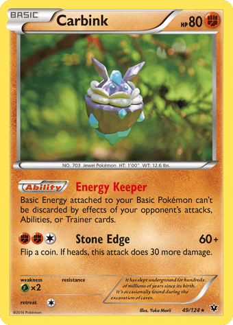 Carbink Fates Collide Pokemon Card