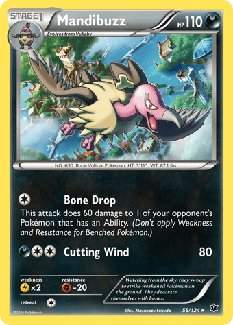 Mandibuzz Fates Collide Pokemon Card