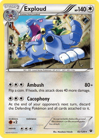 Exploud Fates Collide Pokemon Card