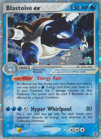 Blastoise ex EX FireRed & LeafGreen Pokemon Card