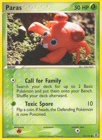 Paras EX FireRed & LeafGreen Pokemon Card