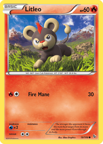Litleo Flashfire Pokemon Card