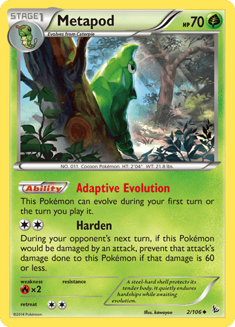 Metapod Flashfire Pokemon Card