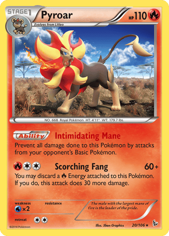 Pyroar Flashfire Pokemon Card