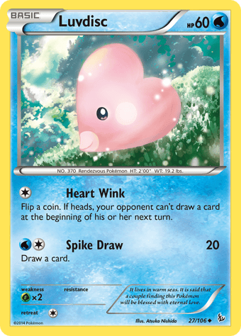Luvdisc Flashfire Pokemon Card