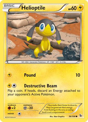 Helioptile Flashfire Pokemon Card