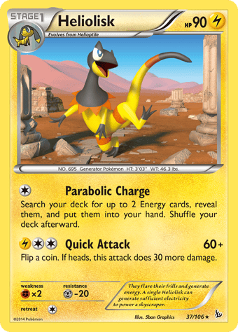 Heliolisk Flashfire Pokemon Card