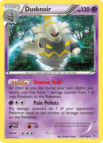 Dusknoir Flashfire Pokemon Card