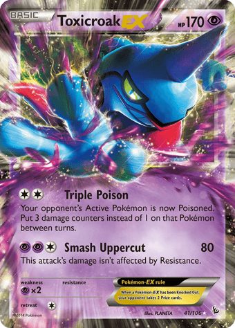 Toxicroak-EX Flashfire Pokemon Card