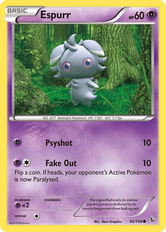 Espurr Flashfire Pokemon Card