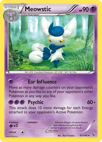 Meowstic Flashfire Pokemon Card