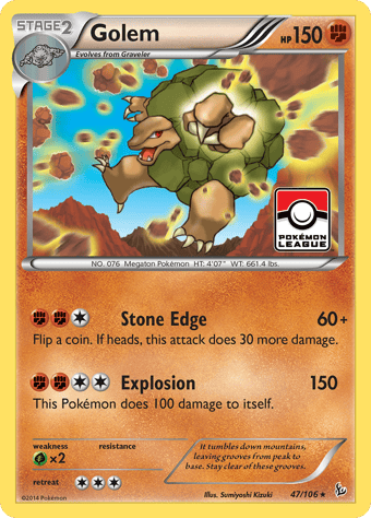 Golem Flashfire Pokemon Card