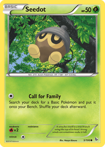 Seedot Flashfire Pokemon Card