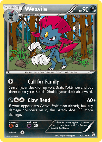 Weavile Flashfire Pokemon Card