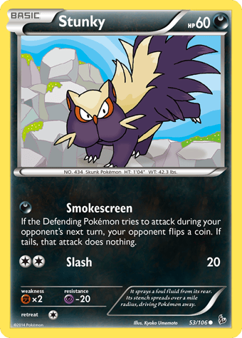 Stunky Flashfire Pokemon Card