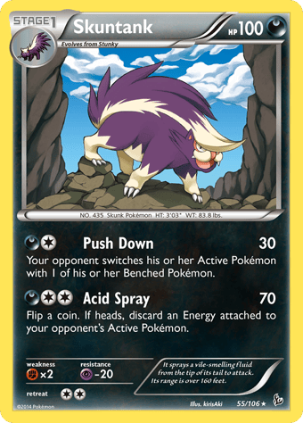 Skuntank Flashfire Pokemon Card