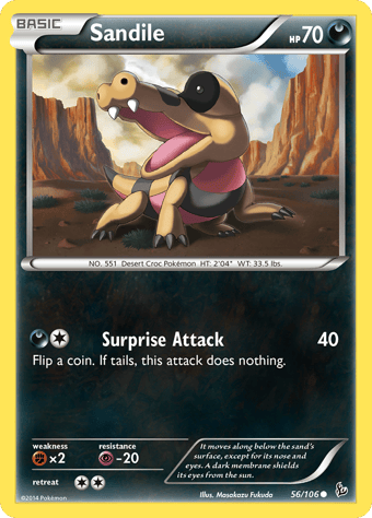 Sandile Flashfire Pokemon Card