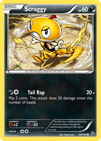 Scraggy Flashfire Pokemon Card