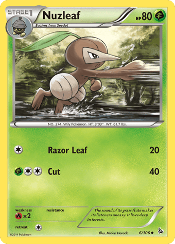 Nuzleaf Flashfire Pokemon Card