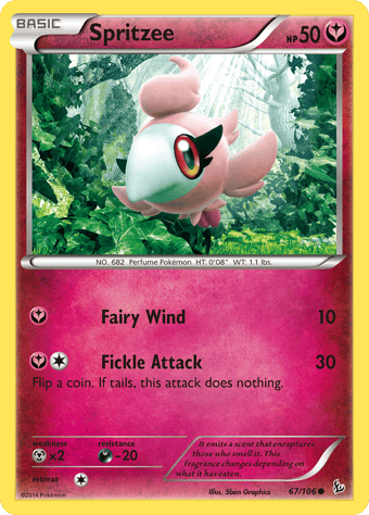 Spritzee Flashfire Pokemon Card