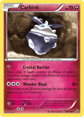 Carbink Flashfire Pokemon Card