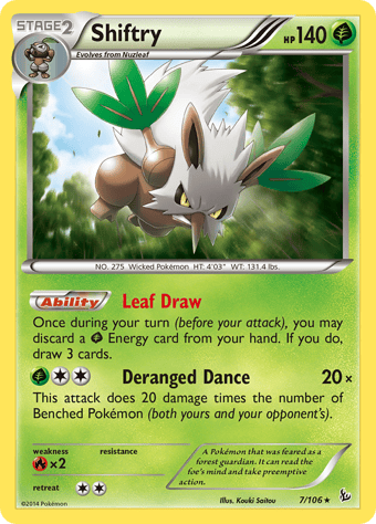 Shiftry Flashfire Pokemon Card