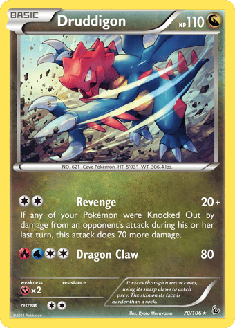 Druddigon Flashfire Pokemon Card