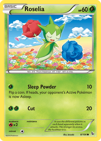 Roselia Flashfire Pokemon Card